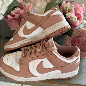 Nike Women's Pink and White Sneakers